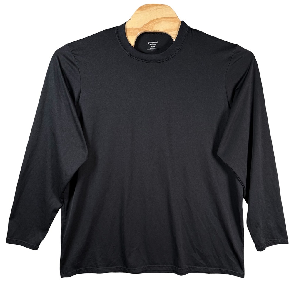 Patagonia Capilene Midweight Crewneck Shirt Men XXL Black Long Sleeve Base Layer